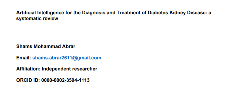 Artificial Intelligence for the Diagnosis and Treatment of Diabetes Kidney Disease: a systematic review